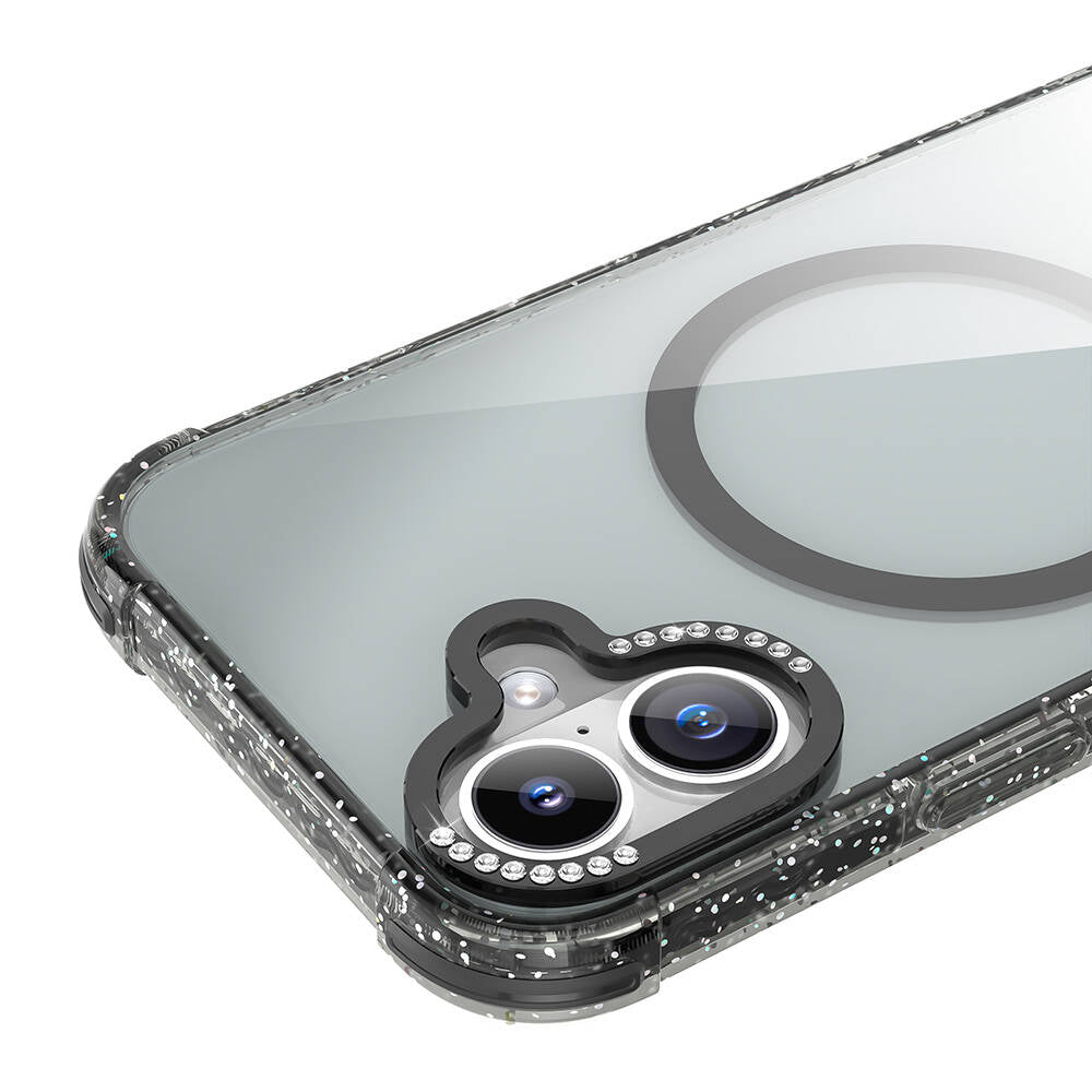 iPhone 16 Kılıf M-safe Şarj Özellikli Taşlı ve Simli Tasarım Mutural Blink Kılıf iPhone 16 Kılıf M-safe Şarj Özellikli Taşlı ve Simli Tasarım Mutural Blink Kılıf